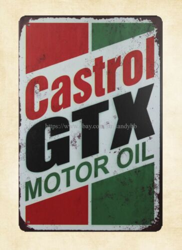Castrol Oil Gtx - reprodukcje ogrodowe, metalowy szyld Castrol Gtx