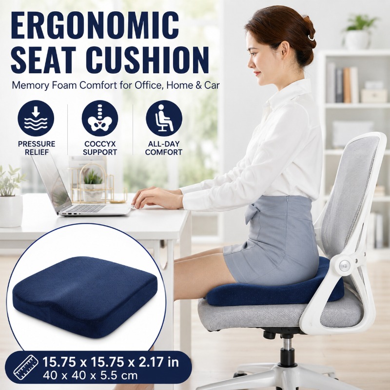 Car Seat Cushion Memory Foam - Gruba poduszka na krzesło z pianki