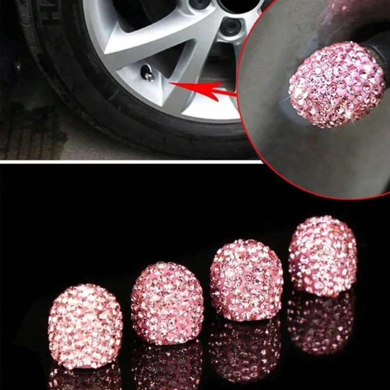 Steering Wheel Cover - 2/4 SZT. Diamentowe Nakładki na Zawory