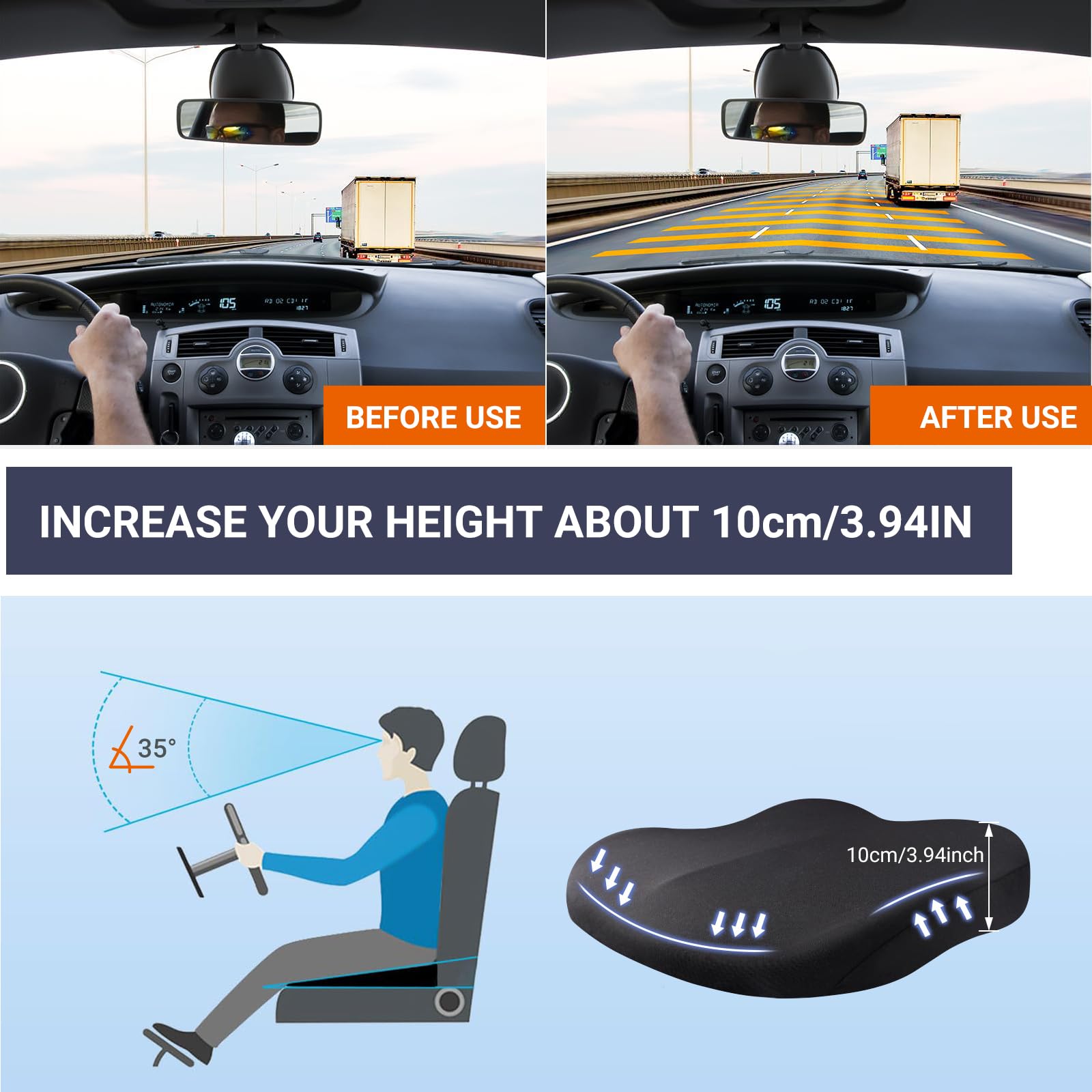 Poduszka wspierająca z pianki  – Car Seat Cushion Memory Foam recenzja i cena