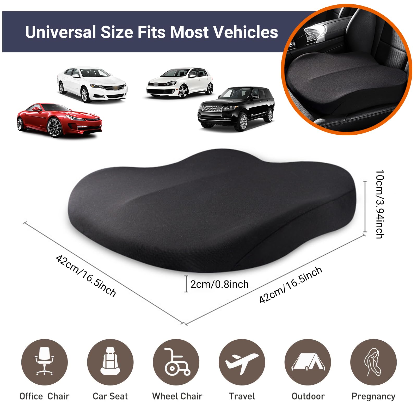 Poduszka wspierająca z pianki  – Car Seat Cushion Memory Foam recenzja i cena