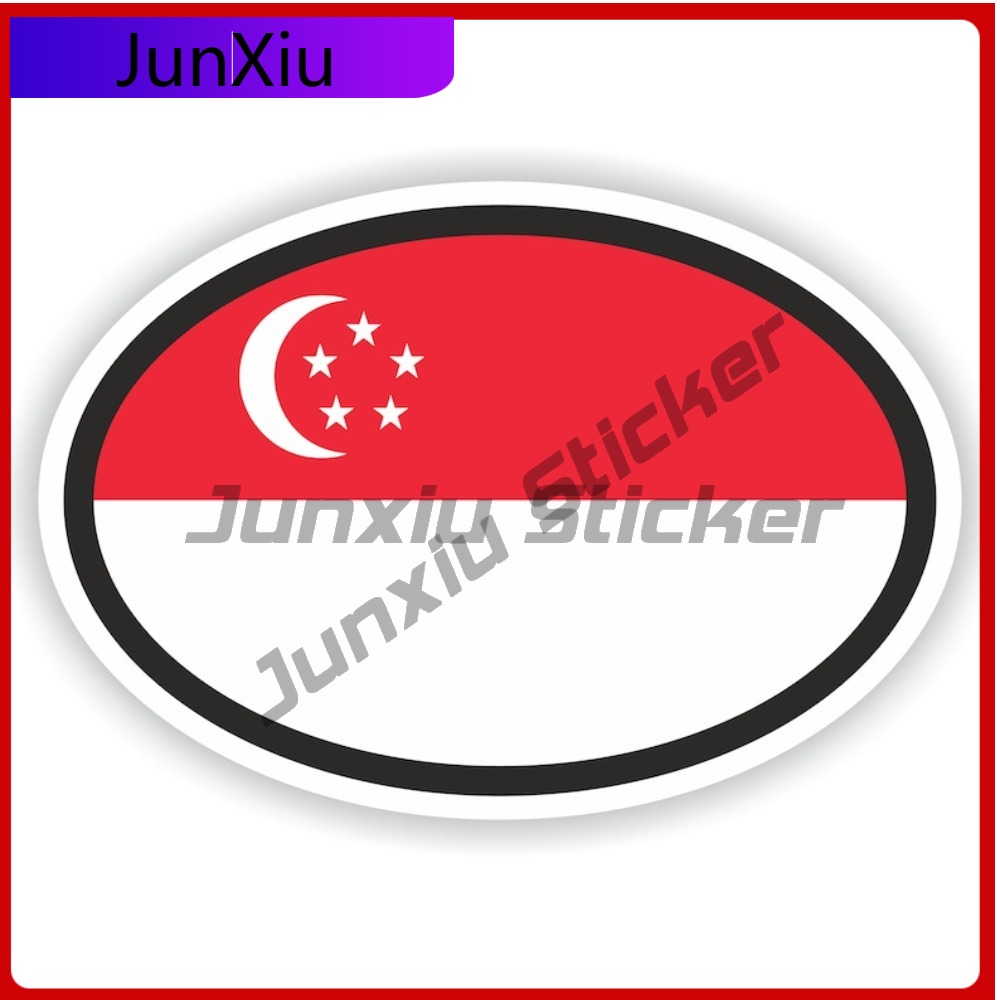 Owalna naklejka z flagą Singap – Car Accessories Singapore recenzja i cena